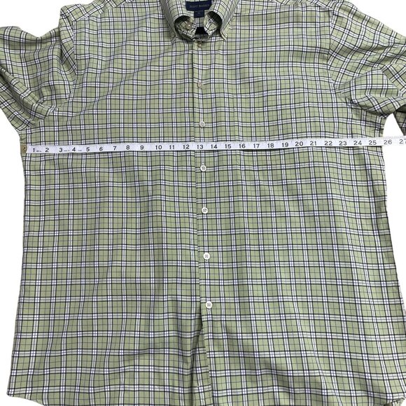 SCOTT BARBER BUTTON DOWN SHIRT PLAID CHECK MENS XL 100% COTTON OFFICE BREATHABLE - Picture 5 of 7